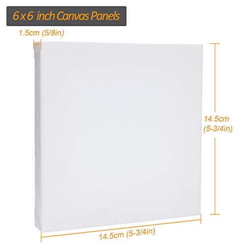 Mini Canvas Panels 6 x 6 inch Pack of 24, STARVAST Cotton Pre-Stretched Small Canvas Boards Blank Canvases for Paintings Craft Small Acrylics Oil Art Projects