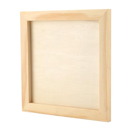 LEXININ 12 Pack 6 x 6 x 1/2 Inch Square Wooden Panels, 15 x 15 x 1.5cm Unfinished Square Wood Canvas Board, Cradled Painting Panel for DIY Art Craft