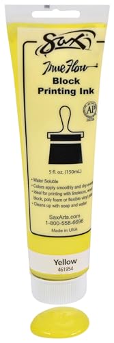 Sax True Flow Water Soluble Block Printing Ink - 5 Ounce Tube - Yellow