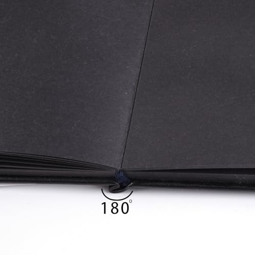 80 Sheets Black Paper Sketchbook,5" x 5" Small Hardcover Mixed Media Sketch Pad,110 GSM Acid Free Artist Drawing Paper,Travel Journal Blank Notebook for Adults Sketching,Illustration,Art Supplies - color: 110gsm PU-black paper sketchbook