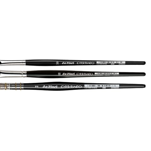 da Vinci Brushes 4250DV Watercolor Brush Set, Quill Size 2, Slant Size 10, Oval Size 12, Black 3 Each - style: Casaneo Watercolor Snap Box Set