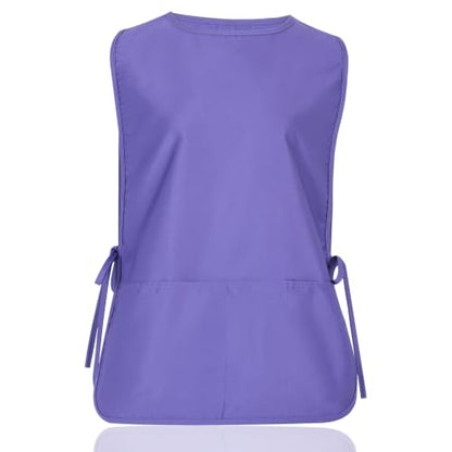 TFTAFAN Cobbler Apron Unisex Waterproof Apron with 2 Deep Pockets Art Smock for Painting Cleaning Artiest Apron work kitchen - color: Purple