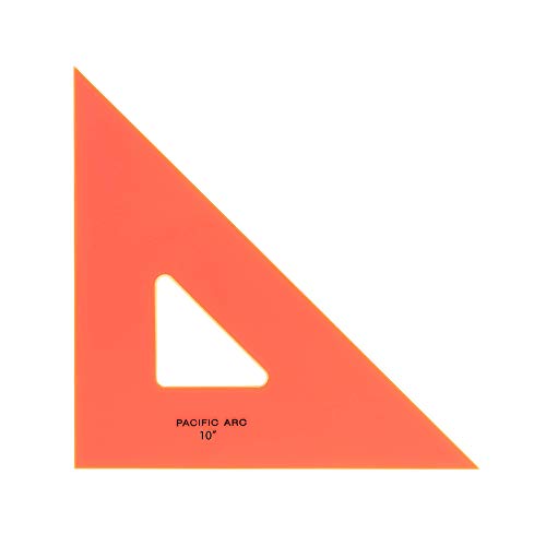 Pacific Arc Drafting Triangle, 10-inch, 45/90 Degrees, Fluorescent Orange - color: Fluorescent Orange, size: 10-in, 45/90 degrees