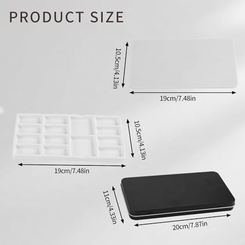 Travel Watercolor Palette,Portable Ceramic Palette with 14 Well,Metal Paint Box with Porcelain Palette(Blak Box) - color: Black
