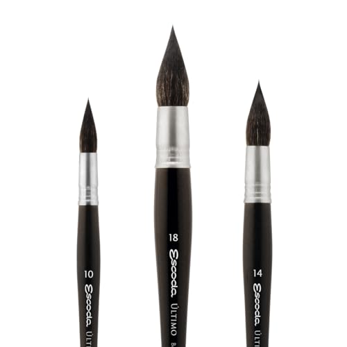 Escoda | Watercolour | Artist Set Fabio Cembranelli 1 | Size 10,14,18 | 3 Brushes | Synthetic tendo | Round mop - size: Round mop