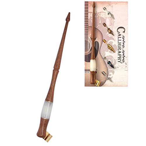Calligraphy Oblique Dip Pen Holder Set, Wooden Pen Handle with 35 Stainless Steel Pen Nib Manga Dip Pen Kit for Drawing Comic Hand Lettering Signing, White - color: White