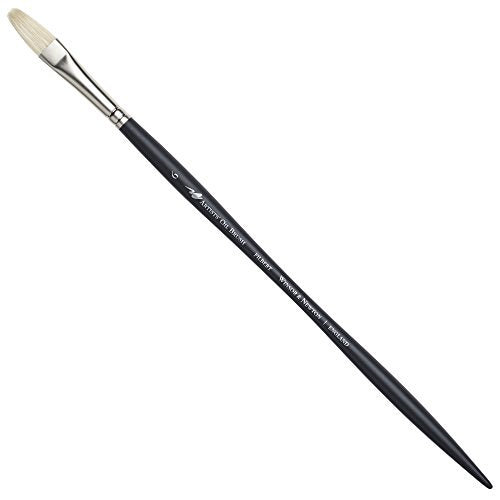 Winsor & Newton Artists' Oil Hog Paint Brush, Long Handle Size 6, Filbert - size: #6, style: Filbert