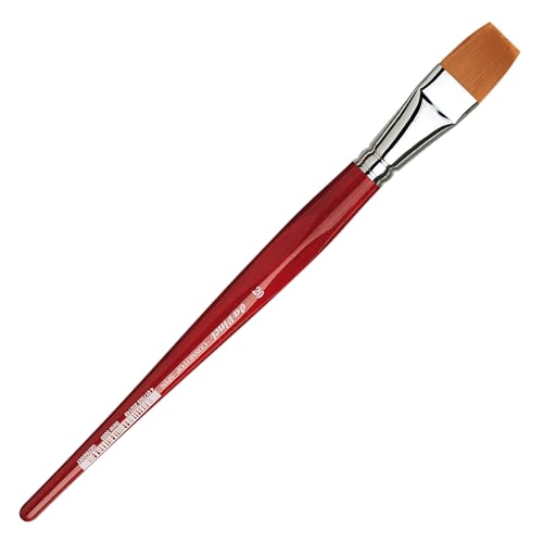 da Vinci Watercolor Series 5880 CosmoTop Spin Paint Brush, Flat Synthetic with Red Handle, Size 20 (5880-20) - size: Size 20, style: Flat