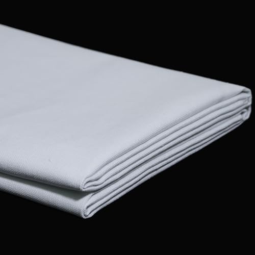 Canvas Fabric, 60" Wide Medium Weight 8 oz Duck Fabric for Quilting, Sewing, Crafts, Painting, Drop Cloths (White) - color: White, size: 60''x40''