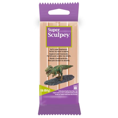 Super Sculpey Professional Quality Oven-Bake Polymer Clay, Beige, 1 lb. (Pack of 3) - size: Beige, 1 lb. (Pack of 3)