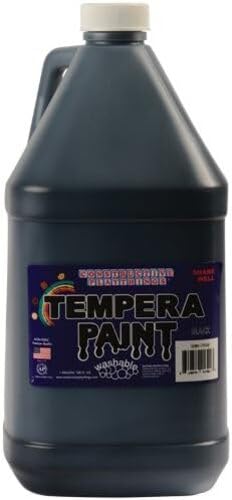 Constructive Playthings Washable Tempera Paint for Kids, Classroom Painting Supplies, 1 Gallon, Black - color: Black, size: 128 Fl Oz (Pack of 1)