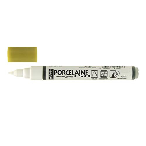 Pebeo - 21006 PEBEO Porcelaine 150 Assorted China Paint Fine Tip Markers DIY Arts & Crafts Supplies, Fun for Kids, Heat-Resistant Finish, Microwave & Dishwasher Safe Formula, Peridot Green - color: Peridot Green, style: Fine Tip Markers