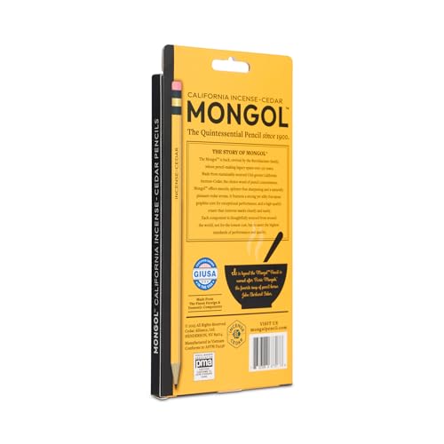 Mongol Classic Incense Cedar #2 Pencil - 12-Pack – Pre-sharpened, European Graphite Core, US Grown Cedar, Smudge Free Eraser – Nontoxic PMA Certified - size: 1 Count (Pack of 12)