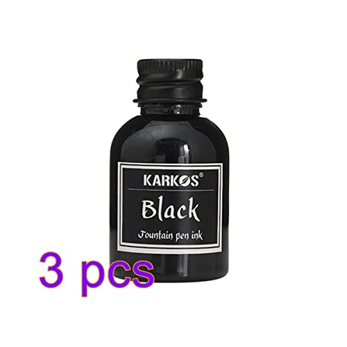 3PCS Calligraphy Pen Ink, Fountain Dip Pen Ink Set Non-Carbon Drawing Writing Art Craft Calligraphy Inks Bottles, Glass Dip Pen Ink 30ml - color: Black, size: 3 Pack