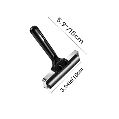 Professional Rubber Brayer Set, 3 Piece Ink Roller Kit with2.36, 3.94, 7.87 Inch Widths, Black Handle, Printmaking and Art Tools