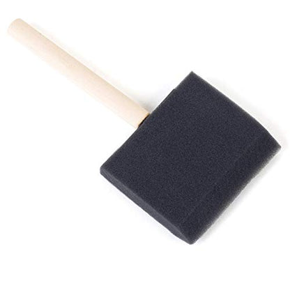 Tosnail 36 Pack 3 Inch Wide Foam Paint Brush with Wooden Handles for Acrylics, Stains, Varnishes, Crafts, Arts