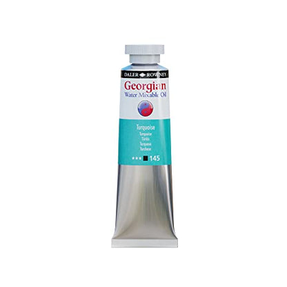 Daler-Rowney Georgian Water Mixable Oil Paint Turquoise 37ml Tube - Art Paints for Canvas Paper and More - Oil Painting Supplies for Artists and Students - Artist Oil Paint for Any Skill Set, 1 Count (Pack of 1)
