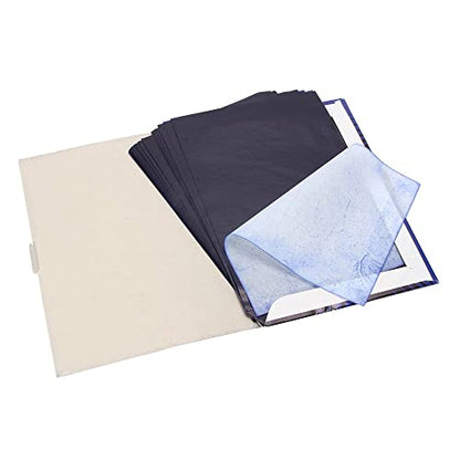 Carbon Paper for Tracing Graphite Transfer Paper - 100 Sheets Blue Graphite Paper 10.03"*14.56" for DIY Woodworking, Paper, Canvas and Other Art Craft Surfaces