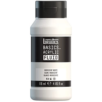 Liquitex BASICS Acrylic Fluid Paint, 118ml (4-oz) Bottle, Iridescent White - color: Iridescent White, style: 118ml (4-oz)