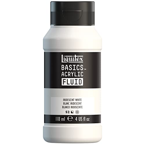 Liquitex BASICS Acrylic Fluid Paint, 118ml (4-oz) Bottle, Iridescent White - color: Iridescent White, style: 118ml (4-oz)