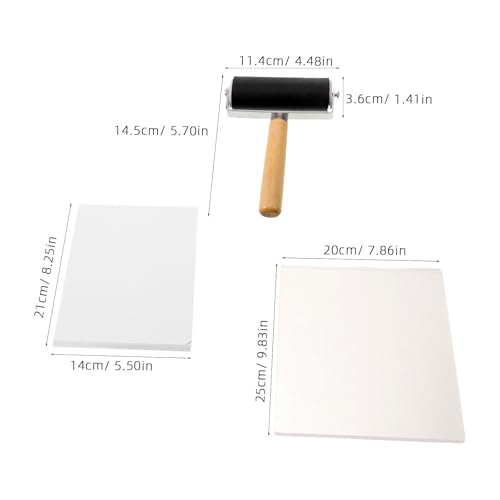 SOESFOUFU 1Set Reusable Gel Printing Plate, Gel Pad, Printing with Brush Set for Single Color, Fabric, Craft Art DIY Texture Creation