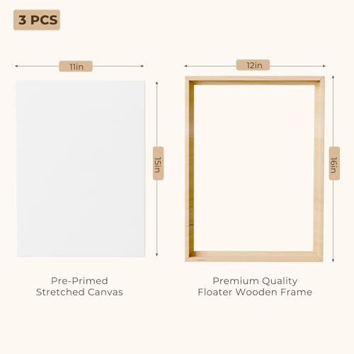 Blank Framed Canvas Wall Art - Premium White Canvas for DIY Art and Custom Painting (12 * 16-3) - size: 12*16-3