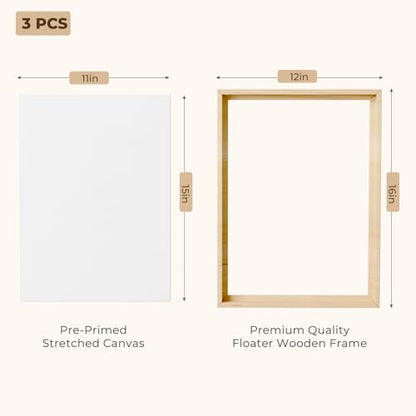 Blank Framed Canvas Wall Art - Premium White Canvas for DIY Art and Custom Painting (12 * 16-3) - size: 12*16-3