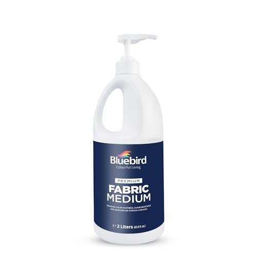 BLUEBIRD Fabric Medium - Textile Medium for Fabric Painting, Prevents Flaking, Ideal for Clothes, Accessories, and More (67.6 Fl Oz) - size: 67.6 Fl Oz (Pack of 1)