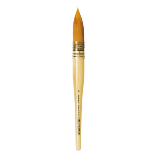 da Vinci Watercolor Series 488 CosmoTop Spin Paint Brush, Round Synthetic with Lacquered Natural Handle, Size 10 (488-10) - size: Size 10, style: Round Quill