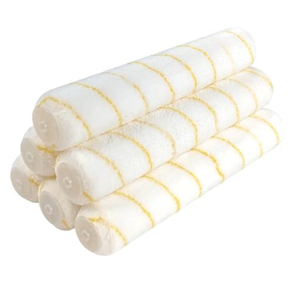 Great Andrew 6-Pack Paint Roller Covers, 14 Inch 1/2" Nap Microfiber Roller Sleeves for Walls, Ceilings, Smooth & Semi-Smooth Surfaces - size: 6pcs,14",Microfiber
