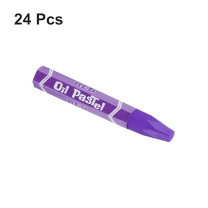 YOKIVE 24Pcs Soft Oil Pastels, Bright Colors Creamy Pastels Stick, Great for Artists Beginners Coloring Sketching (Purple, 2.87x0.43 Inch) - color: Purple