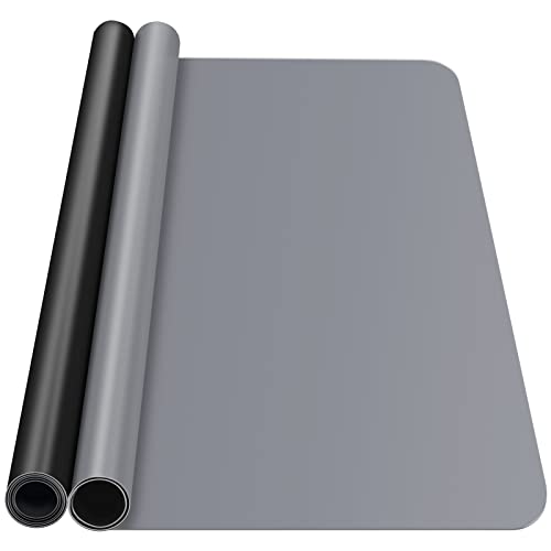 Silicone Mat, IKOCO 15.7"x 11.8" Silicone Craft Mat for Playdough A3 Large Nonstick Resin Molds Sheets for Epoxy Resin Jewelry Casting, Black and Grey - color: Black&grey, size: 15.7''*11.8''