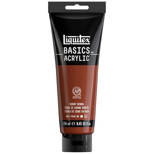 Liquitex BASICS Acrylic Paint, 250ml (8.5-oz) Tube, Burnt Sienna - color: Burnt Sienna, size: 8.45 Fl Oz (Pack of 1)