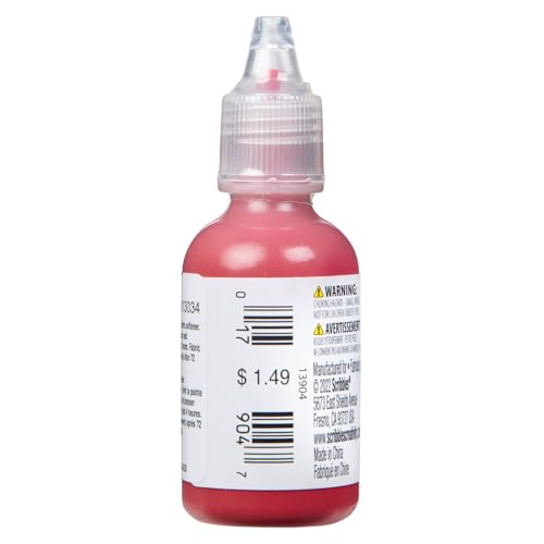Scribbles 13904 3D Fabric Paint Shiny- Barn Red - color: Red, size: 1 Fl Oz (Pack of 1)