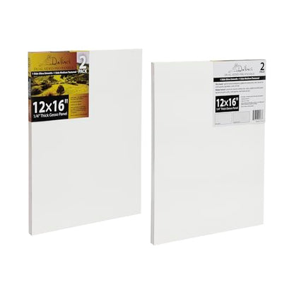 Jerry's Artarama Da Vinci Dual Sided Pro Panel Board - 20-Pack, 12x16 6mm Deep Panels for Painting - Archival, Acid-Free Art Supplies - Ultra-Smooth & Medium Textured Paint Surfaces - size: 12x16"