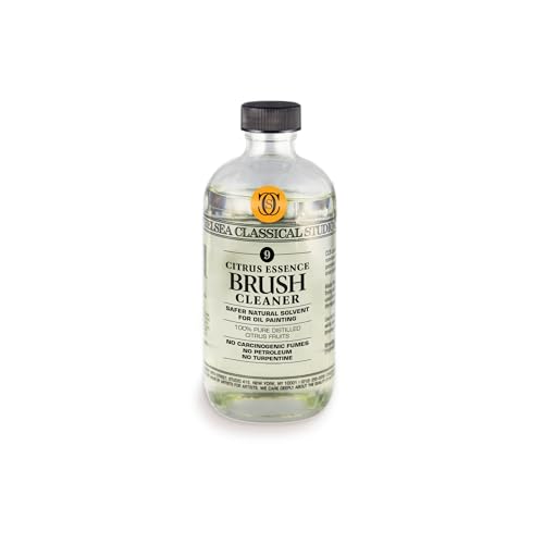 Jerry's Artarama Exclusive Set of 6 Bob Ross Oil Painting Set with Easel, 32oz Lavender Brush Cleaner, Acrylic Palette, Brushes, Canvases, and Cleaning Bucket and Screen - color: Citrus Brush Cleaner, size: 32oz Brush Cleaner