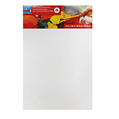Artist's Loft 30" x 40" Level 2 Gallery Wrapped Traditional Canvas - Archival, Acid Free Cotton Canvas for Paint, Acrylic, & Oils - Bulk 12 Pack - size: 24\ x 36\