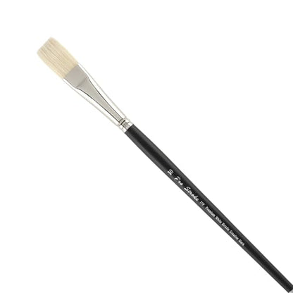 Creative Mark Pro Stroke Premium White Chungking Hog Bristle Artist Paint Brush - Flat # 10 - Natural Bristle Brush w/Great Control Suitable for Oils, Watercolors, Acrylics, Alkyds, Caseins - size: 10