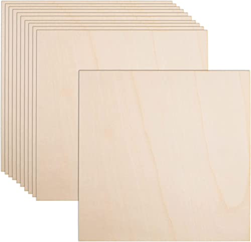 12 Pack Basswood Sheets for Crafts-16 x 16 x 1/8 Inch- 3mm Thick Plywood Sheets with Smooth Surfaces-Unfinished Squares Wood Boards for Laser Cutting, Wood Burning, Architectural Models, Staining - size: 16 x 16 inch