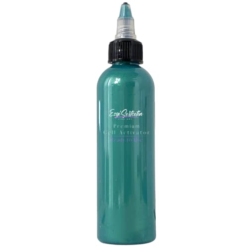 Ezgi Sertcetin Premium Cell Activator for Acrylic Pouring, Ready to Pour, Metallic Real Teal, 4oz, Paint - color: Metallic Real Teal
