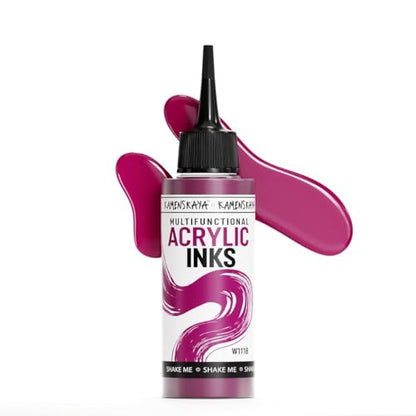 KAMENSKAYA Acrylic Inks for Artists - Magenta Acrylic Ink, 3.38 Fl Oz (100 ml) - color: Magenta