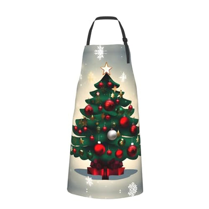 Cartoon heart sun Heavy Duty Waterproof Apron with Pockets for AdultsResistant Grilling, Gardening, Painting - color: Christmas Gift Tree