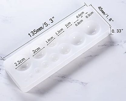 2PCS Cabochon Gem Silicone Mold, Clear Round Silicone Mold for Making Earrings Jewelry Making Crafting Projects - color: round-small