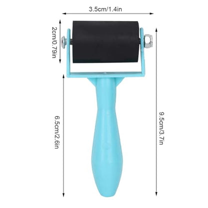 Estink 3.5cm Printmaking Brayer Rubber Roller Art Stamping Tool with Durable Rubber Roller for Block Printing Ink Painting (Green) - color: Green