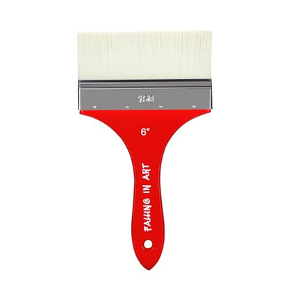Falling in Art Flat Paddle Paint Brush, Large Scale Brush for Oil and Acrylic Paints, 6 Inch - color: Flat, size: 6''