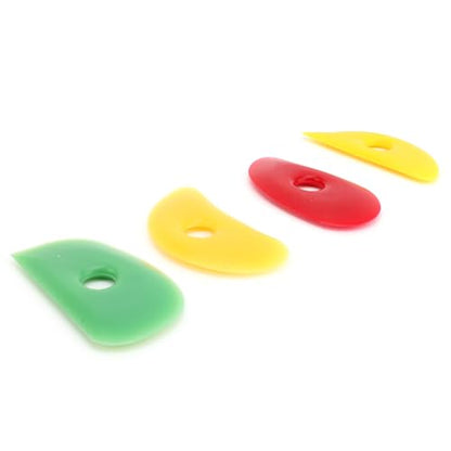 4 Pieces Soft Silicone Ribs Clay Tools, Sculpting Smoothing Shaping Tools with Various Shapes, for Pottery Ceramics Crafts