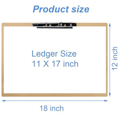 Acocony 11x17 Clipboard Landscape Extra Large Clipboard Hardboard with 8 Inch Jumbo Lever Clip 11 x 17 Clipping Board Log Color Pack of 1