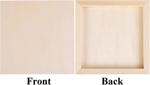 ADXCO 8 Pack Wood Panels 8 x 8 Inch Unfinished Wood Canvas Wooden Panel Boards for Painting, Pouring, Arts Use with Oils, Acrylics - size: 8 x 8 inch