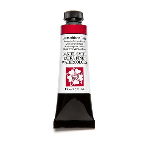 Daniel Smith 284600092 Extra Fine Watercolor 15ml Paint Tube, Quinacridone, Rose, 0.5 Fl Oz (Pack of 1) - color: Rose