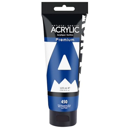 AUREUO Phthalo Blue Acrylic Paint, 4 Fl Oz / 120ml Single Tube Phthalocyanine Blue, Rich Pigment Art Craft Paints for Canvas, Rocks, Wood, Ceramic, Fabric - color: Phthalocyanine Blue, size: 4 Fl Oz (Pack of 1)